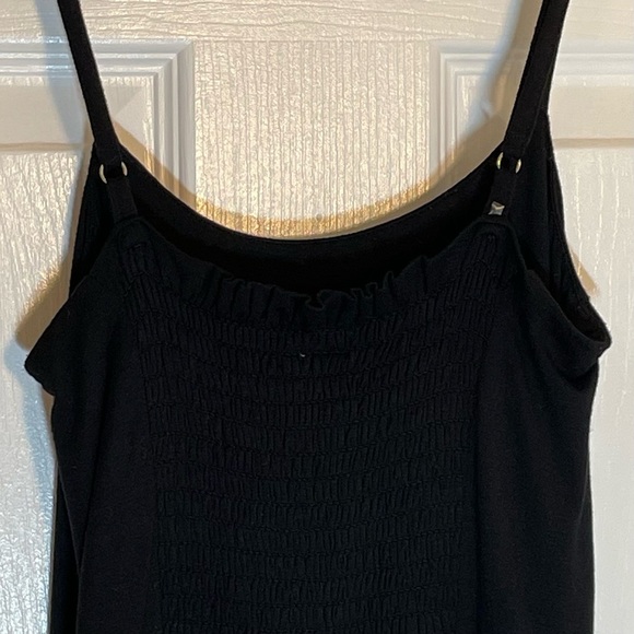 Roan + Ryan Maxi Dress Women's XS Black Square Neck Spaghetti Strap Smocked - Picture 6 of 12